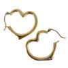 Wholesale 14K Solid Gold Heart Shaped Hoop Earrings  -  Light Weight Hoops  (Sold per pair)
