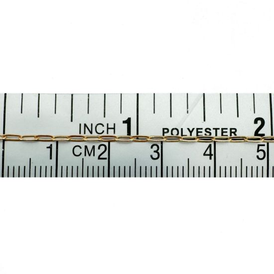 Wholesale 14K Gold Filled Bulk Chain - 1.5x3.5mm Small Rectangle Box Paperclip Chain (sold per foot) 