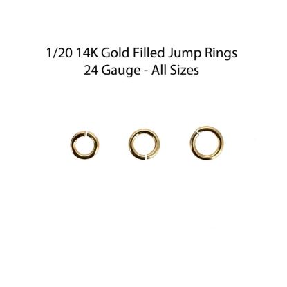 Wholesale 1/20 14k Gold Filled Open Jump Rings  - 24 Gauge - All Sizes (100pcs)