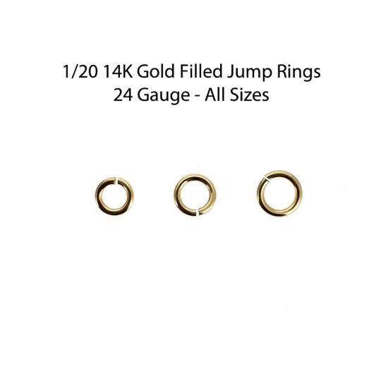 Wholesale 1/20 14k Gold Filled Open Jump Rings  - 24 Gauge - All Sizes (100pcs)