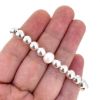 Wholesale 925 Sterling Silver Smooth Beaded Stretchy Bracelet with Single Freshwater Pearls