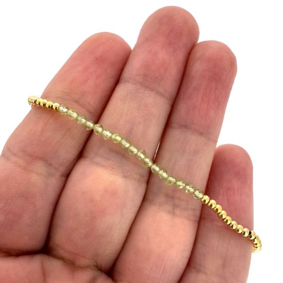 Wholesale 1/20 14K Gold Filled 2mm Smooth Beaded Stretchy Bracelet with Seed Pearls or Natural Gemstones
