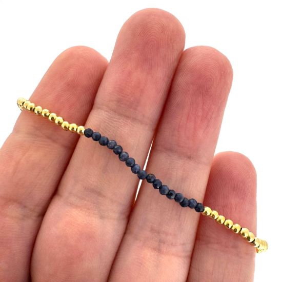 Wholesale 1/20 14K Gold Filled 2mm Smooth Beaded Stretchy Bracelet with Seed Pearls or Natural Gemstones