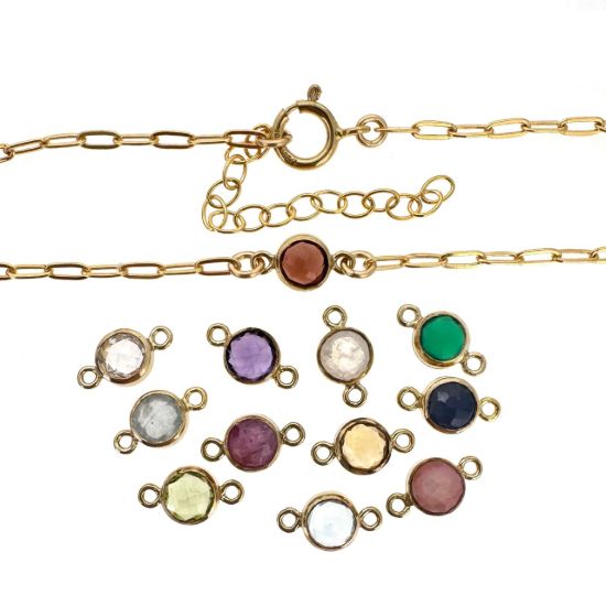wholesale gold filled adjustable natural gemstone birthstone bracelet