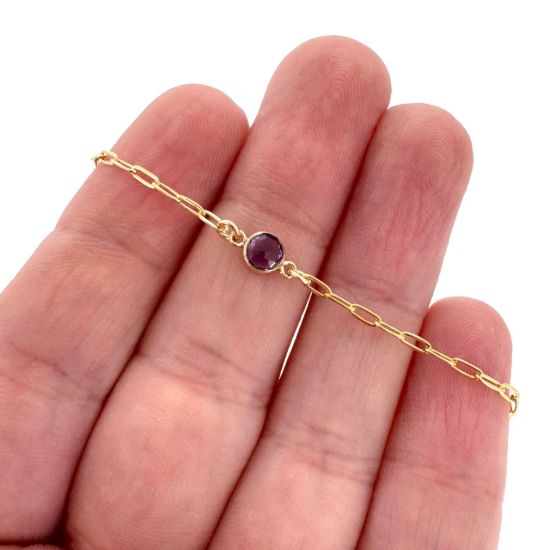 wholesale gold filled adjustable natural gemstone birthstone bracelet