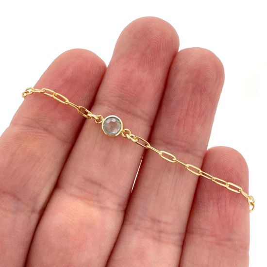 wholesale gold filled adjustable natural gemstone birthstone bracelet