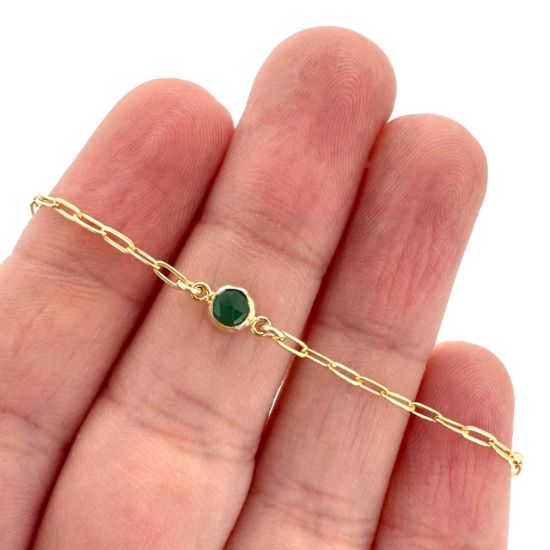 wholesale gold filled adjustable natural gemstone birthstone bracelet