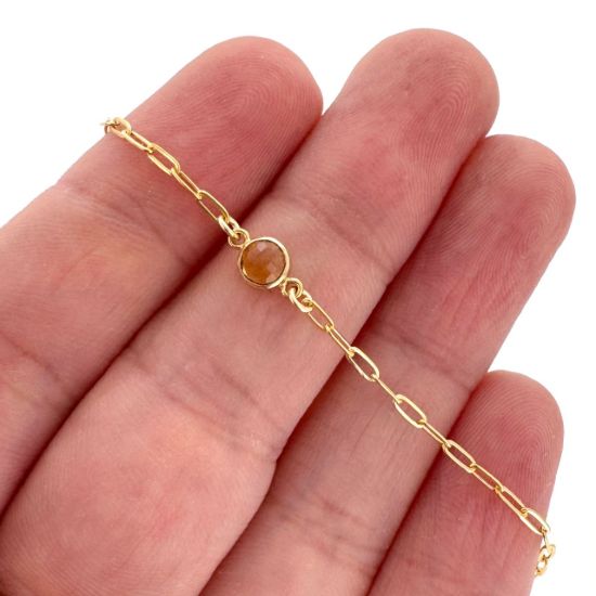 wholesale gold filled adjustable natural gemstone birthstone bracelet