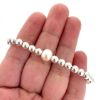 Wholesale 925 Sterling Silver Smooth Beaded Stretchy Bracelet with Single Freshwater Pearls