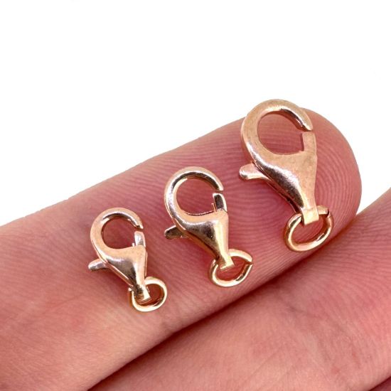 Wholesale Rose Gold Over 925 Sterling Silver Lobster Clasp - All Sizes (sold per piece)