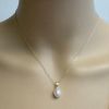 Wholesale 14K Yellow Gold Simple White Teardrop Freshwater Pearl Necklace