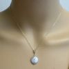 Wholesale 14K Yellow Gold Simple White Coin Freshwater Pearl Necklace