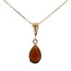 Wholesale 14K Yellow Gold Natural Teardrop Gemstone Birthstone Necklace - 18" 