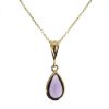 Wholesale 14K Yellow Gold Natural Teardrop Gemstone Birthstone Necklace - 18" 