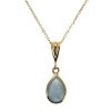 Wholesale 14K Yellow Gold Natural Teardrop Gemstone Birthstone Necklace - 18" 