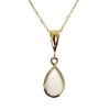 Wholesale 14K Yellow Gold Natural Teardrop Gemstone Birthstone Necklace - 18" 