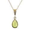 Wholesale 14K Yellow Gold Natural Teardrop Gemstone Birthstone Necklace - 18" 