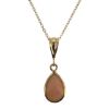 Wholesale 14K Yellow Gold Natural Teardrop Gemstone Birthstone Necklace - 18" 