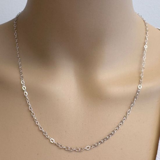 Wholesale Sterling Silver Bulk Chain -  2.5x3.5mm Flat Cable Chain (sold per foot)