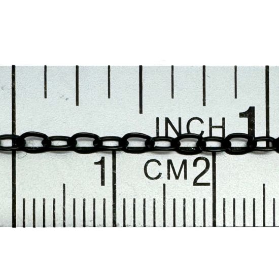 Wholesale Oxidized Sterling Silver Bulk Chain - 2.5x3.5mm  Flat Cable Chain (sold per foot)