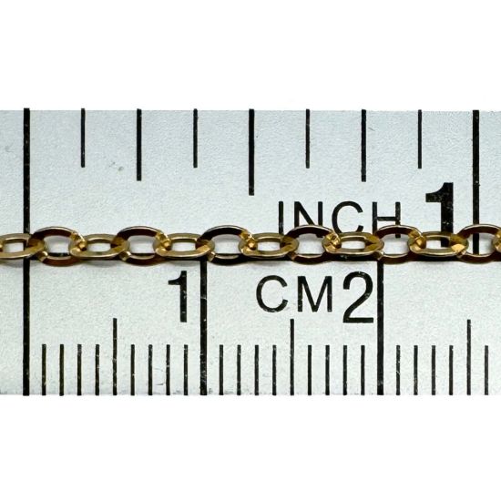 Wholesale Gold Over Sterling Silver  Flat Cable Bulk Chain 2.5x3.5mm (sold per foot)