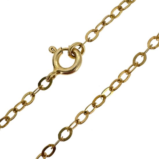 Wholesale Gold over Sterling Silver Finished Chain - Flat Oval Cable Chain
