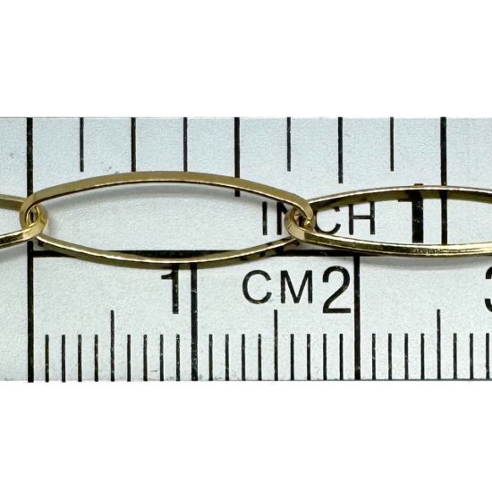 Wholesale Gold Over Sterling Silver Bulk Chain - 18x5.5mm Big Diamond Cut Oval Cable Chain (sold per foot)