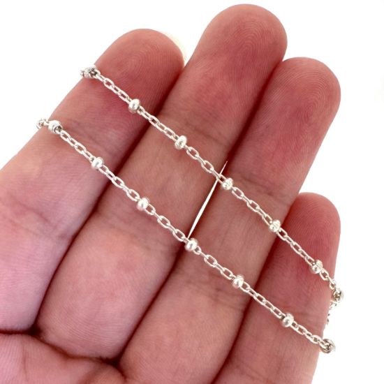 Wholesale Sterling Silver Bulk Chain -2.5mm Ball Satellite Chain (Sold per foot)
