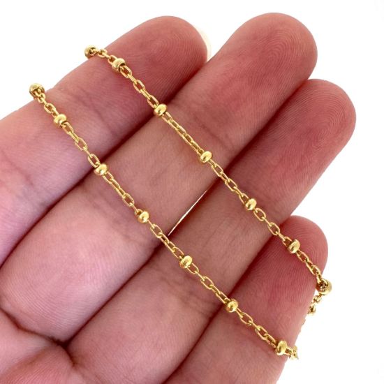 Wholesale Gold over Sterling Silver Bulk Chain -2.5mm Ball Satellite Chain (Sold per foot)
