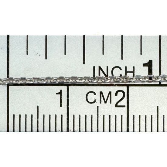 Wholesale Sterling Silver Bulk Chain - 1.3x1.5mm Solid Flat Cable Chain (sold per foot)