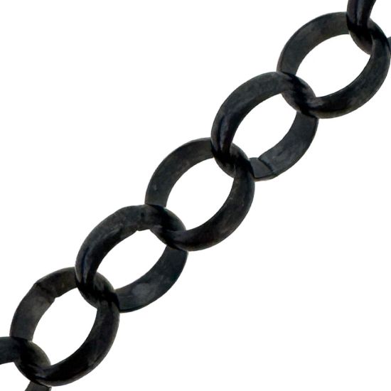 Wholesale Oxidized Sterling Silver Bulk Chain - 6.5mm Big Rolo Chain (sold per foot)