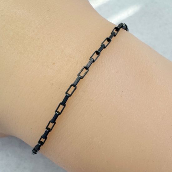 Wholesale Oxidized Sterling Silver Bulk Chain - 4x1.8mm Long Box Chain (sold by the foot)