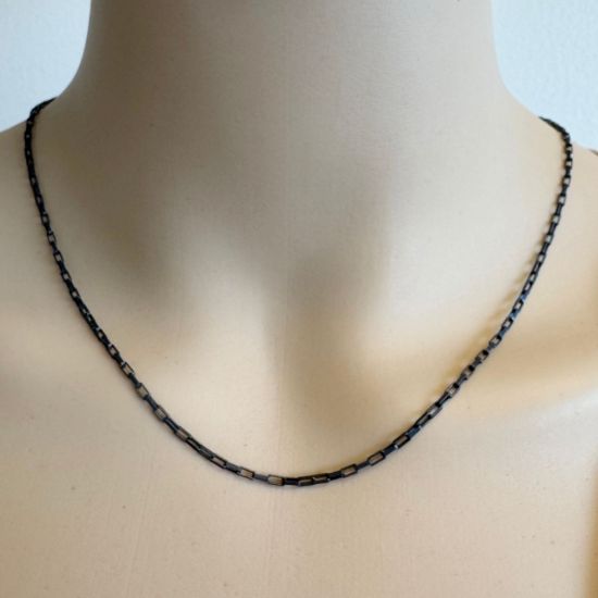 Wholesale Oxidized Sterling Silver Bulk Chain - 4x1.8mm Long Box Chain (sold by the foot)