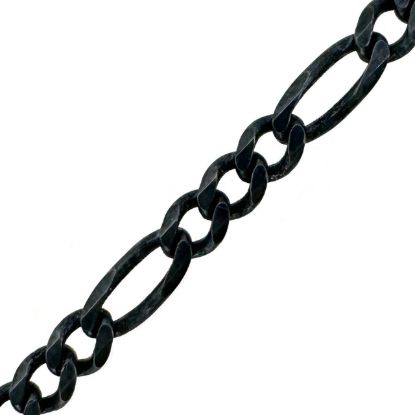 Wholesale Chain, Oxidized Sterling Silver Figaro Chain, Bulk Chain by the foot