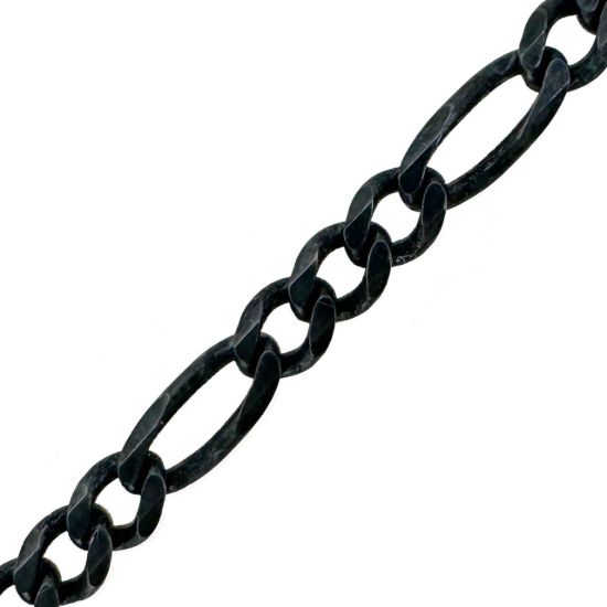 Wholesale Chain, Oxidized Sterling Silver Figaro Chain, Bulk Chain by the foot