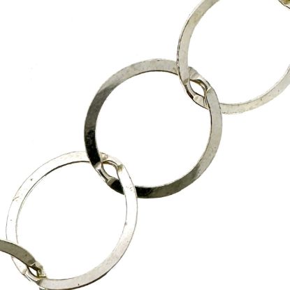 Wholesale 925 Sterling Silver Bulk Chain - 10mm Big Circle Flat Cable Chain