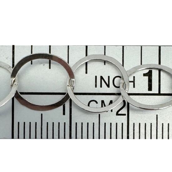 Wholesale 925 Sterling Silver Bulk Chain - 10mm Big Circle Flat Cable Chain