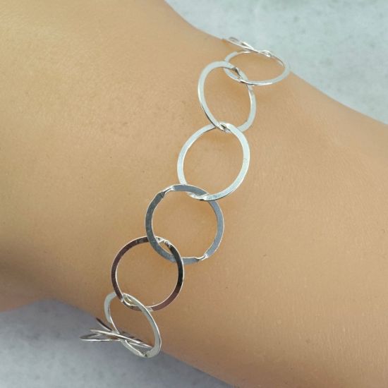 Wholesale 925 Sterling Silver Bulk Chain - 10mm Big Circle Flat Cable Chain