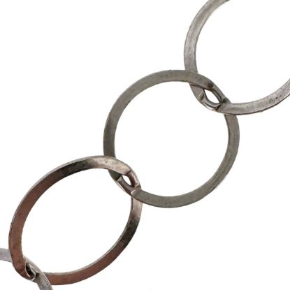 Wholesale Rhodium Over Sterling Silver Bulk Chain - 10mm Big Circle Flat Cable Chain (sold per foot)