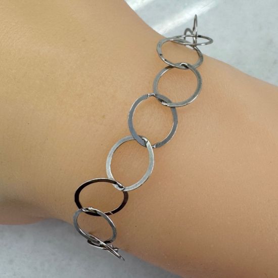 Wholesale Rhodium Over Sterling Silver Bulk Chain - 10mm Big Circle Flat Cable Chain (sold per foot)