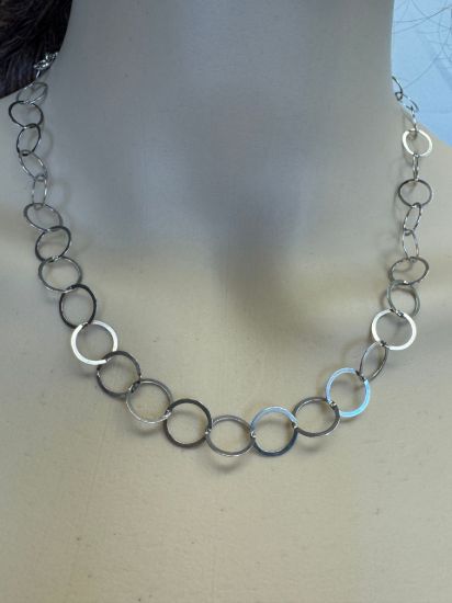 Wholesale Rhodium Over Sterling Silver Bulk Chain - 10mm Big Circle Flat Cable Chain (sold per foot)