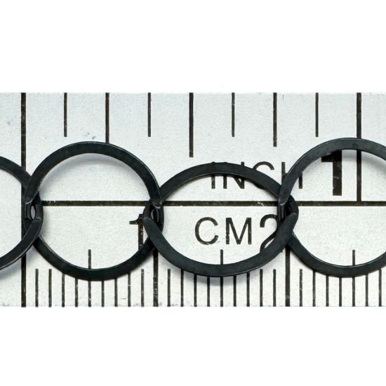 Wholesale Oxidized Sterling Silver Bulk Chain - 10mm Big Circle Flat Cable Chain (sold per foot)