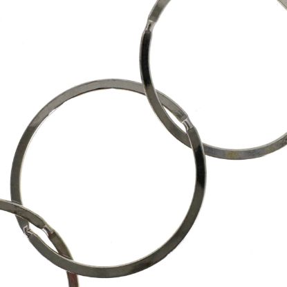 Wholesale Rhodium Plated Over Sterling Silver Bulk Chain - 22mm Extra Big Circle Flat Cable Chain (sold per foot)