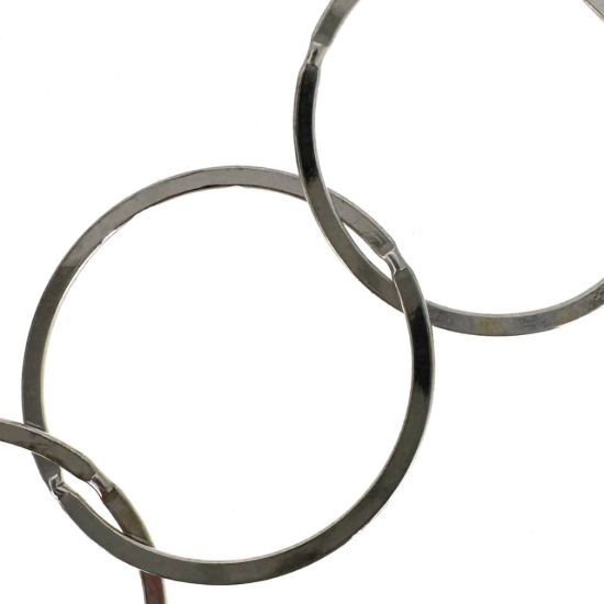 Wholesale Rhodium Plated Over Sterling Silver Bulk Chain - 22mm Extra Big Circle Flat Cable Chain (sold per foot)