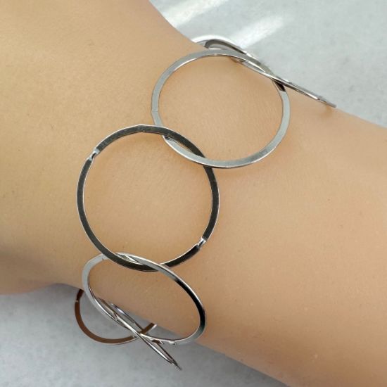 Wholesale Rhodium Plated Over Sterling Silver Bulk Chain - 22mm Extra Big Circle Flat Cable Chain (sold per foot)