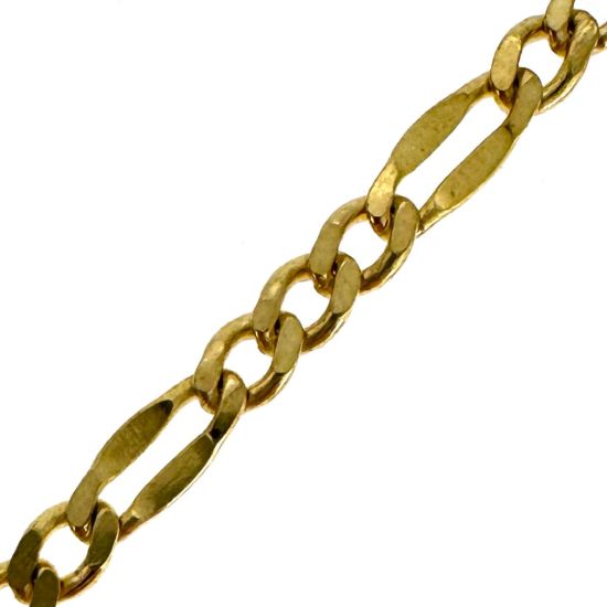 Wholesale Gold Over Sterling Silver Chain - Fancy Figaro Link (sold per foot)