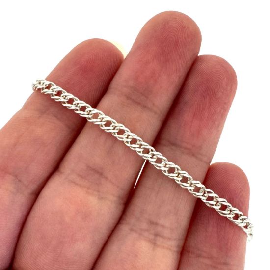 Wholesale Sterling Silver Bulk Chain-Double Diamond Cut Curb Chain (sold per foot) 