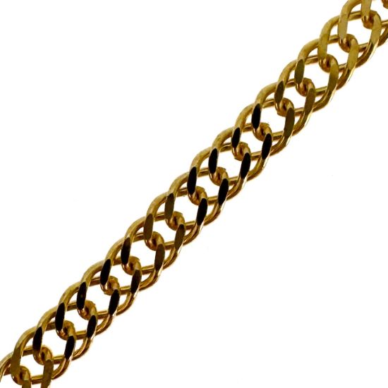 Wholesale Gold Over Sterling Silver Chain - Double Diamond Cut Curb Bulk Chain (sold per foot)