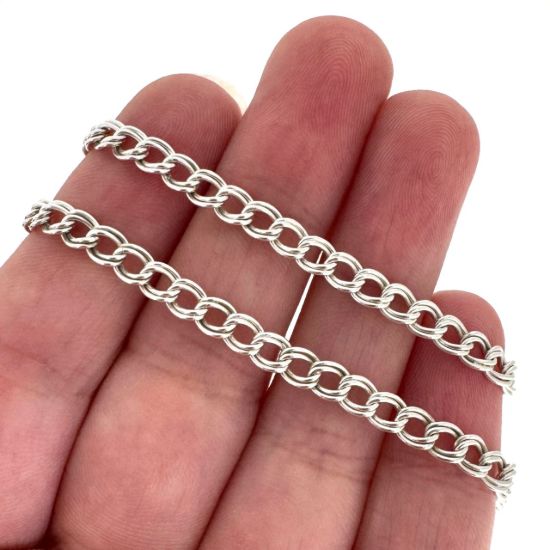 Wholesale Sterling Silver Bulk Chain - 3.9x4.8mm Double Twisted Oval Chain (sold per foot)