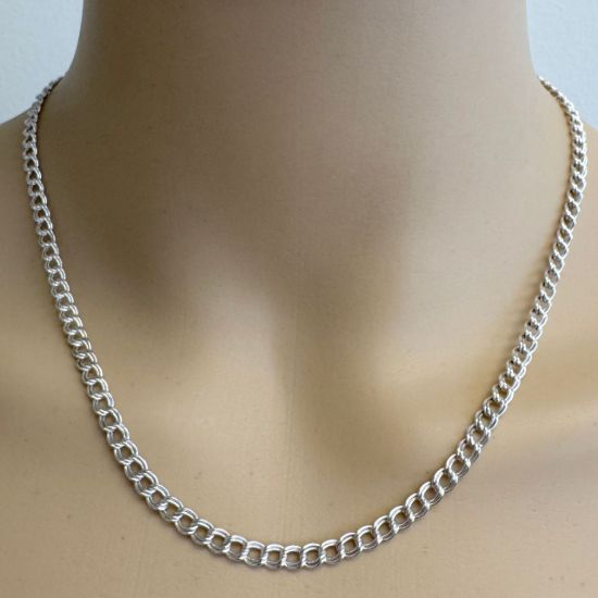 Wholesale Sterling Silver Bulk Chain - 3.9x4.8mm Double Twisted Oval Chain (sold per foot)